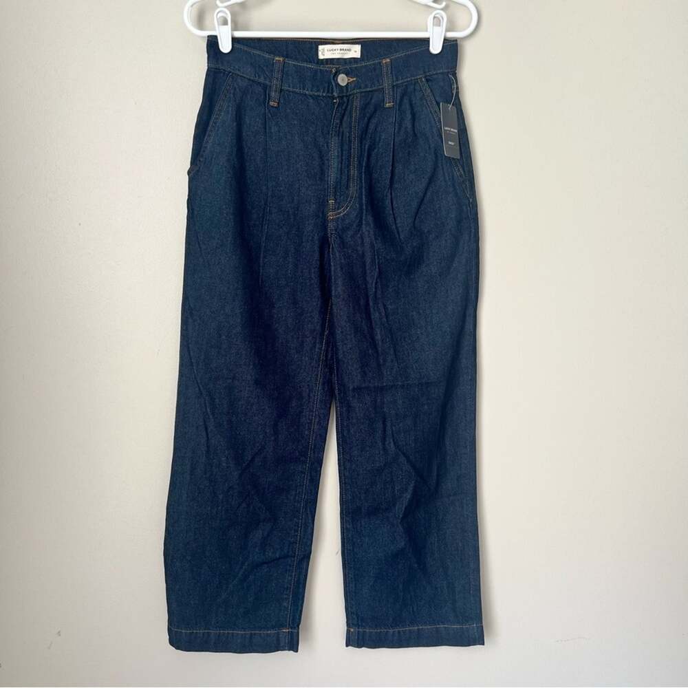 Lucky Brand Women’s Dark Wash High Rise Crop Wide Leg Jeans Size 26